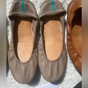 Taupe Size 7 Tieks - Shoes only, no box or flower.